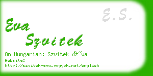 eva szvitek business card